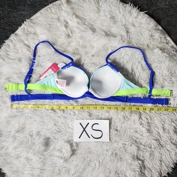 Green and Blue Colorblock Push-Up Cheeky Bikini Set - Picture 6 of 16